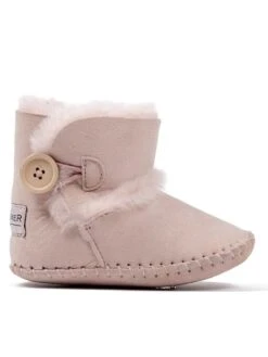 Babyschoenen Met Lamsvacht "Booty" Lichtroze