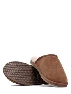 Leren Sloffen "Kopenhagen" Bruin -Gstar Kleding Winkel hofbrucker leren sloffen kopenhagen bruin 1