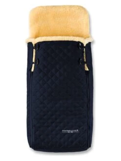 Voetenzak Met Lamsvacht "Luxus Limited Edition" Donkerblauw - (L)95 X (B)34 Cm