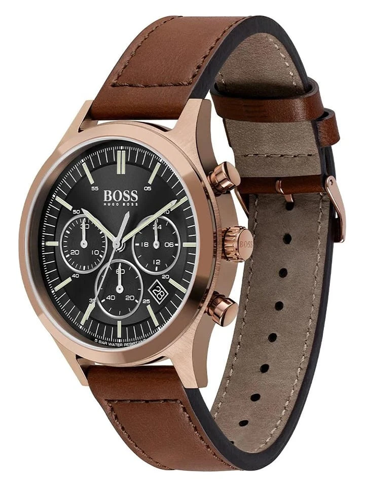 Hugo Boss Chronograaf "Metronome" Bruin/roségoudkleurig/zwart 4 Hugo Boss Chronograaf "Metronome" Bruin/roségoudkleurig/zwart - Afbeelding 2