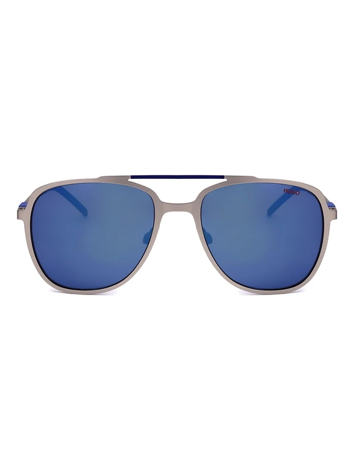 Hugo Boss Herenzonnebril Zilverkleurig/blauw 3 Hugo Boss Herenzonnebril Zilverkleurig/blauw