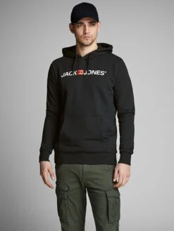 Jack & Jones Hoodie "Corp" Zwart -Gstar Kleding Winkel jack and jones hoodie corp zwart 1