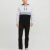 Jack & Jones Hoodie "Reid" Wit/zwart/grijs -Gstar Kleding Winkel jack and jones hoodie reid wit zwart grijs