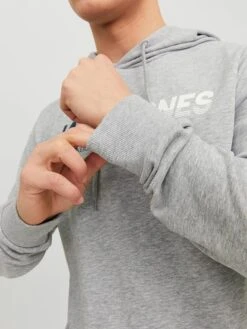 Jack & Jones Hoodie "Work" Grijs -Gstar Kleding Winkel jack and jones hoodie work grijs 2