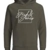 Jack & Jones Junior Hoodie "Halbie" Kaki -Gstar Kleding Winkel jack and jones junior hoodie halbie kaki