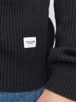 Jack & Jones Trui "Pannel" Zwart -Gstar Kleding Winkel jack and jones trui pannel zwart 3