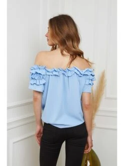 Blouse "Eba" Lichtblauw -Gstar Kleding Winkel josefine blouse eba lichtblauw 2