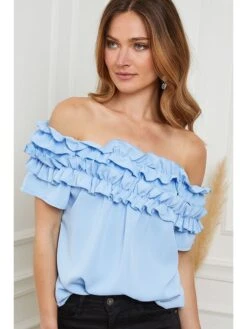 Blouse "Eba" Lichtblauw -Gstar Kleding Winkel josefine blouse eba lichtblauw 3