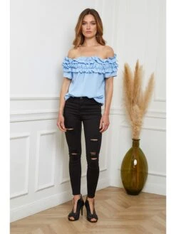 Blouse "Eba" Lichtblauw -Gstar Kleding Winkel josefine blouse eba lichtblauw 4