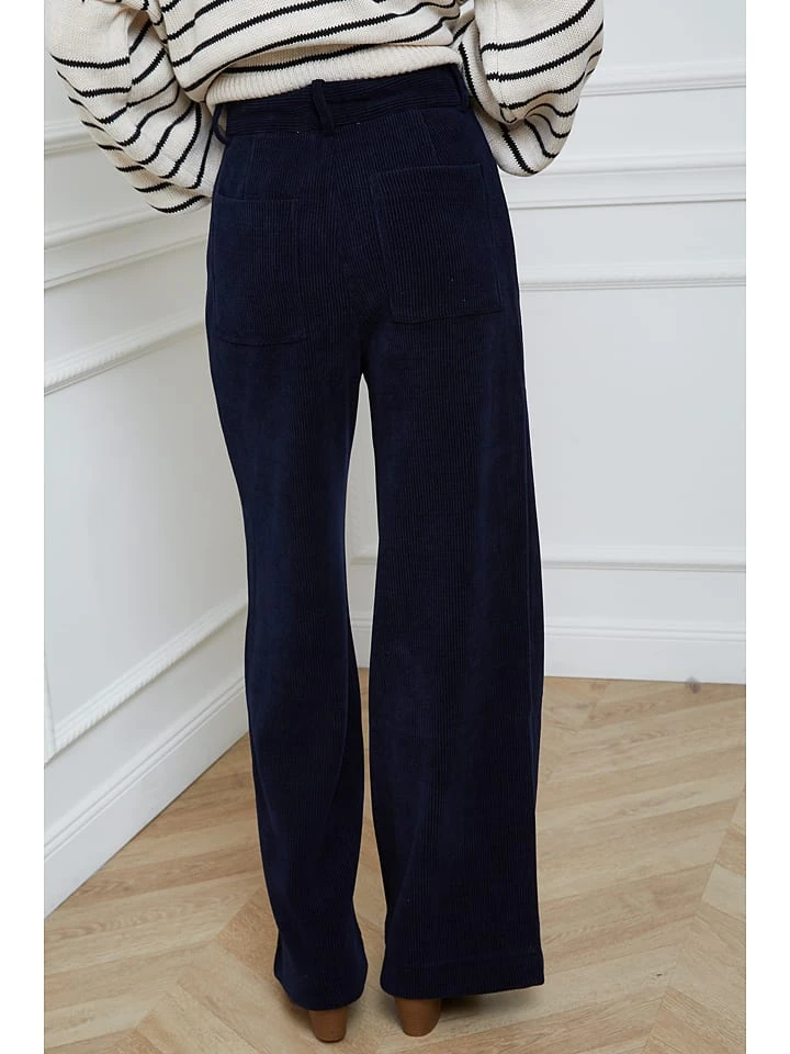 Corduroybroek "Celine" Donkerblauw 5 Corduroybroek "Celine" Donkerblauw - Afbeelding 3