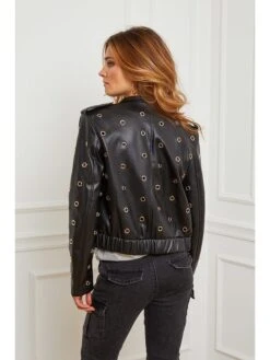 Kunstleren Jas "Djune" Zwart -Gstar Kleding Winkel josefine kunstleren jas djune zwart 2