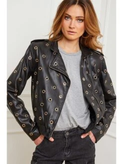 Kunstleren Jas "Djune" Zwart -Gstar Kleding Winkel josefine kunstleren jas djune zwart 3