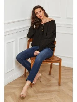 Linnen Blouse "Edina" Zwart -Gstar Kleding Winkel josefine linnen blouse edina zwart 4