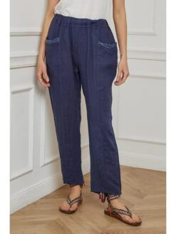 Linnen Broek "Jacobson" Blauw