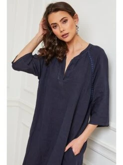 Linnen Jurk "Devalone" Donkerblauw -Gstar Kleding Winkel josefine linnen jurk devalone donkerblauw 3