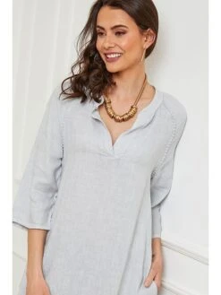 Linnen Jurk "Devalone" Lichtgrijs -Gstar Kleding Winkel josefine linnen jurk devalone lichtgrijs 3