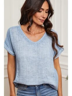 Linnen Shirt Lichtblauw -Gstar Kleding Winkel josefine linnen shirt lichtblauw 3