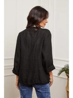 Linnen Vest Zwart -Gstar Kleding Winkel josefine linnen vest zwart 2