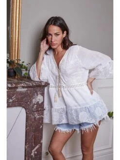 Tuniek "Floreal" Wit -Gstar Kleding Winkel josefine tuniek floreal wit 1