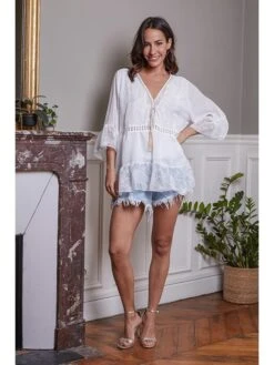 Tuniek "Floreal" Wit -Gstar Kleding Winkel josefine tuniek floreal wit 4