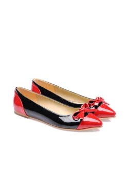 Ballerina's Zwart/rood -Gstar Kleding Winkel just bow ballerinas zwart rood 4