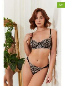 2-delige Ondergoedset "Quala" Zwart/lichtroze