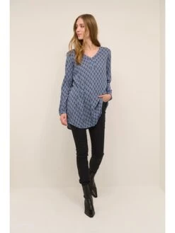 Kaffe Blouse "Olivia" Blauw/wit -Gstar Kleding Winkel kaffe blouse olivia blauw wit 2