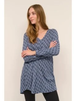 Kaffe Blouse "Olivia" Blauw/wit -Gstar Kleding Winkel kaffe blouse olivia blauw wit 3