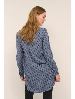 Kaffe Blouse "Olivia" Blauw/wit -Gstar Kleding Winkel kaffe blouse olivia blauw wit 4