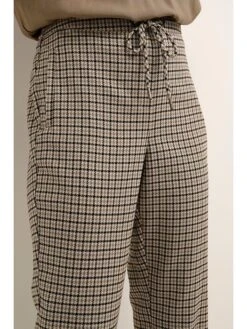 Kaffe Broek "Marley" Beige/zwart -Gstar Kleding Winkel kaffe broek marley beige zwart 2