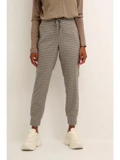 Kaffe Broek "Marley" Beige/zwart -Gstar Kleding Winkel kaffe broek marley beige zwart 4