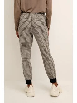 Kaffe Broek "Marley" Beige/zwart -Gstar Kleding Winkel kaffe broek marley beige zwart 5