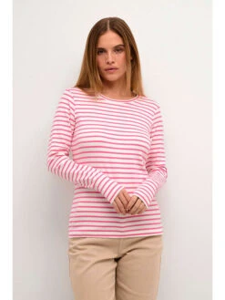 Kaffe Longsleeve Roze/wit -Gstar Kleding Winkel kaffe longsleeve roze wit 1
