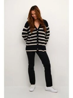 Kaffe Vest Zwart/zandkleurig