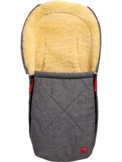 Knuffelzak Met Lamsvacht "Emmi" Antraciet - (L)80 X (B)37 Cm