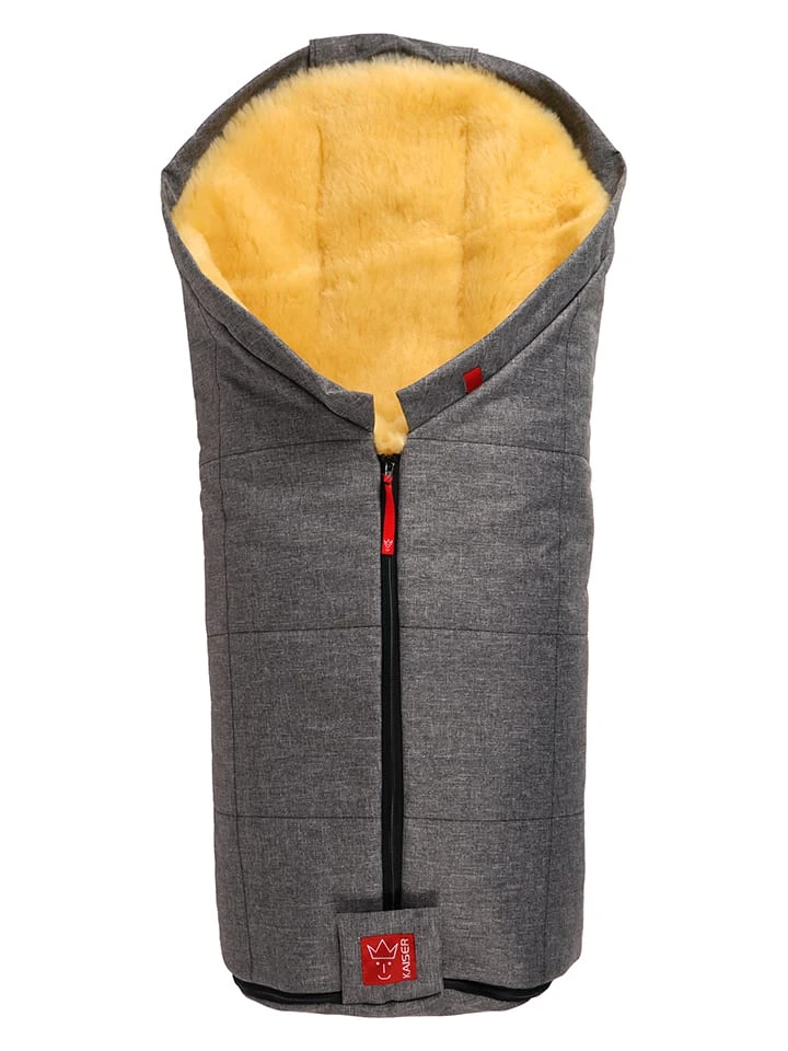 Voetenzak Met Lamsvacht "Iglu" Grijs - (L)93 X (B)45 Cm 3 Voetenzak Met Lamsvacht "Iglu" Grijs - (L)93 X (B)45 Cm