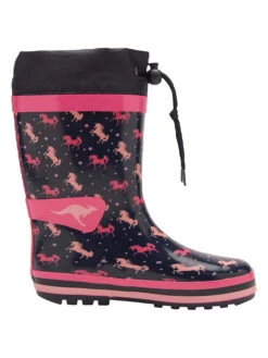 KangaRoos Rubberlaarzen Donkerblauw/roze 12 KangaRoos Rubberlaarzen Donkerblauw/roze -Gstar Kleding Winkel kangaroos rubberlaarzen donkerblauw roze 2