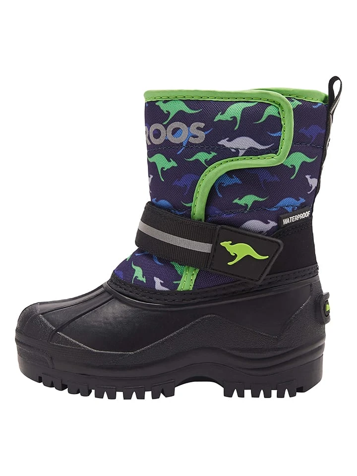 KangaRoos Winterlaarzen "Shell" Zwart/donkerblauw/groen 4 KangaRoos Winterlaarzen "Shell" Zwart/donkerblauw/groen - Afbeelding 2