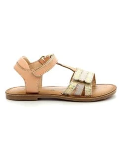 Kickers Leren Sandalen "Diamanto" Beige/goudkleurig