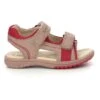 Kickers Leren Sandalen "Platino" Beige/rood -Gstar Kleding Winkel kickers leren sandalen platino beige rood
