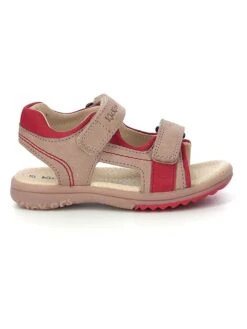 Kickers Leren Sandalen "Platino" Beige/rood
