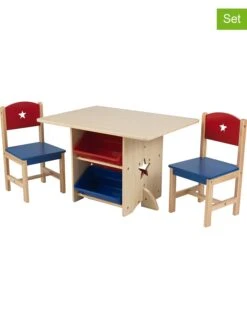 KidKraft 3-delige Set: Speeltafel Met 2 Stoelen Naturel/meerkleurig