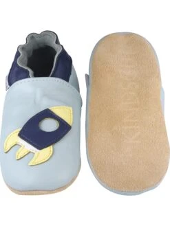 Leren Kruipschoentjes "Raket" Lichtblauw -Gstar Kleding Winkel kindsgut leren kruipschoentjes raket lichtblauw 1