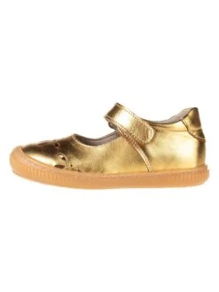 Leren Ballerina's Met Bandje Goudkleurig