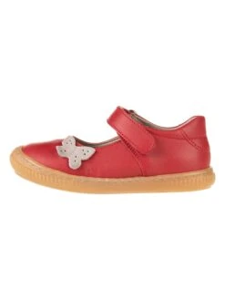 Leren Ballerina's Met Bandje Rood