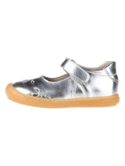 Leren Ballerina's Met Bandje Zilverkleurig