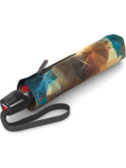 Paraplu "Knirps T.200 Medium Duomatic" Blauw/bruin -Gstar Kleding Winkel knirps paraplu knirps t 200 medium duomatic blauw bruin 1