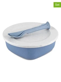 Koziol 2-delige Lunchset Wit/blauw - 1,3 L