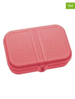 Koziol 2-delige Set: Lunchboxen "Pascal L" Rood - (L)9,7 X (B)9,2 X (H)12 Cm