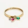 Gouden Ring "3 Pierres De Couleurs" Met Edelstenen -Gstar Kleding Winkel l instant d or gouden ring 3 pierres de couleurs met edelstenen